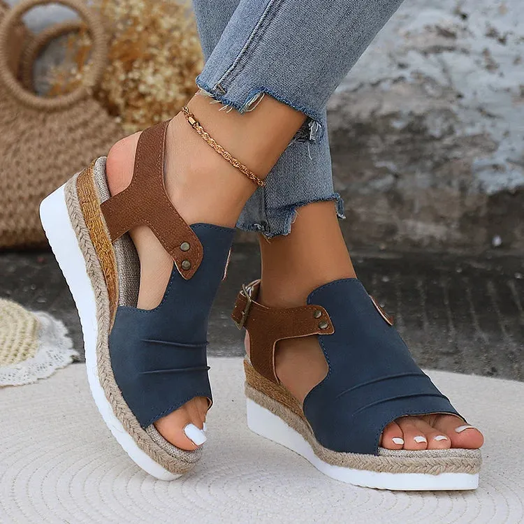 🔥 Women's Comfy Ankle Buckle Strap Platform Leather Orthopedic Sandals