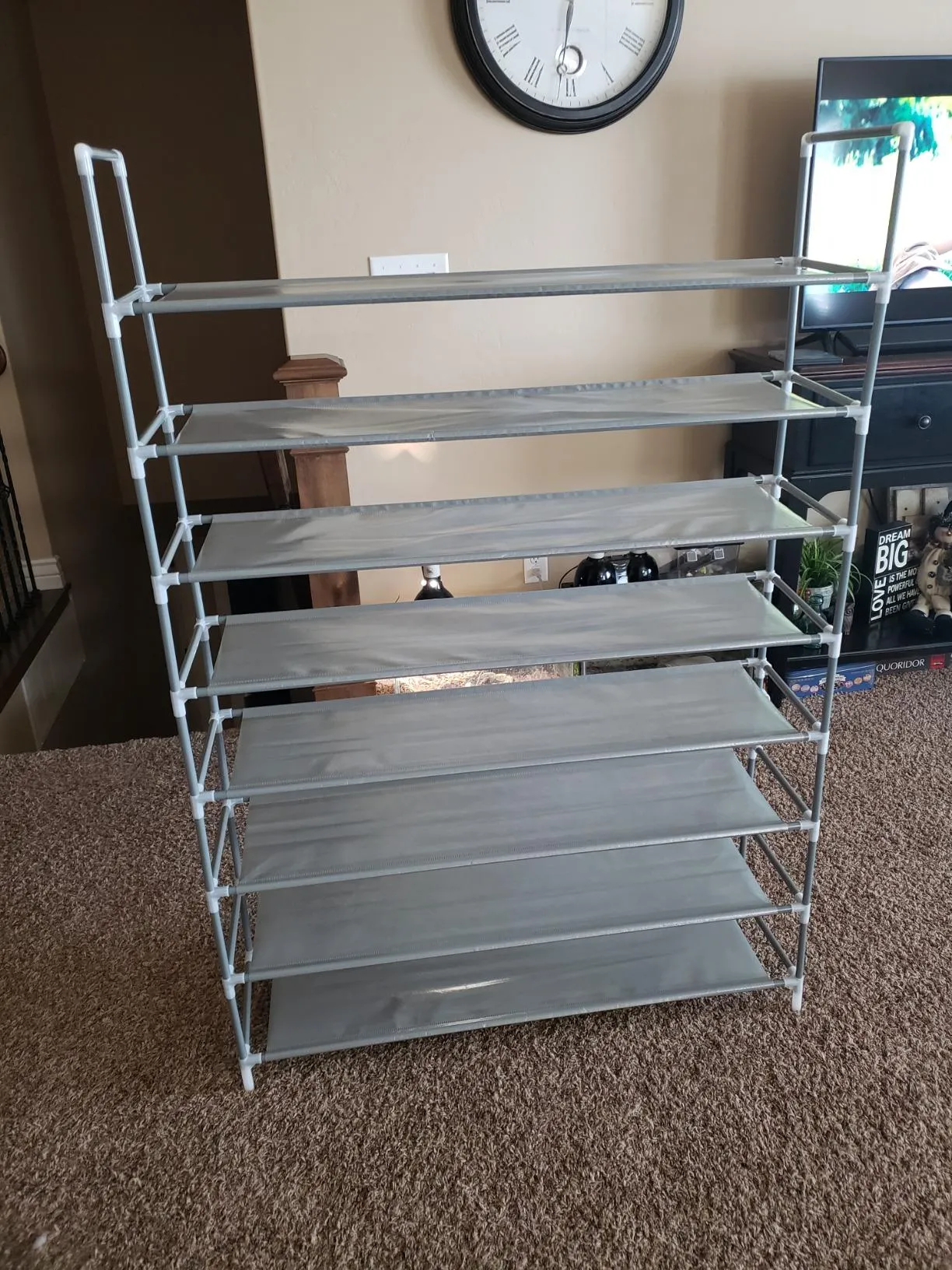 10-Tier Shoe Rack, Storage Storage Organizer, Holds up to 50 Pairs, Metal Frame, Non-Woven Fabric