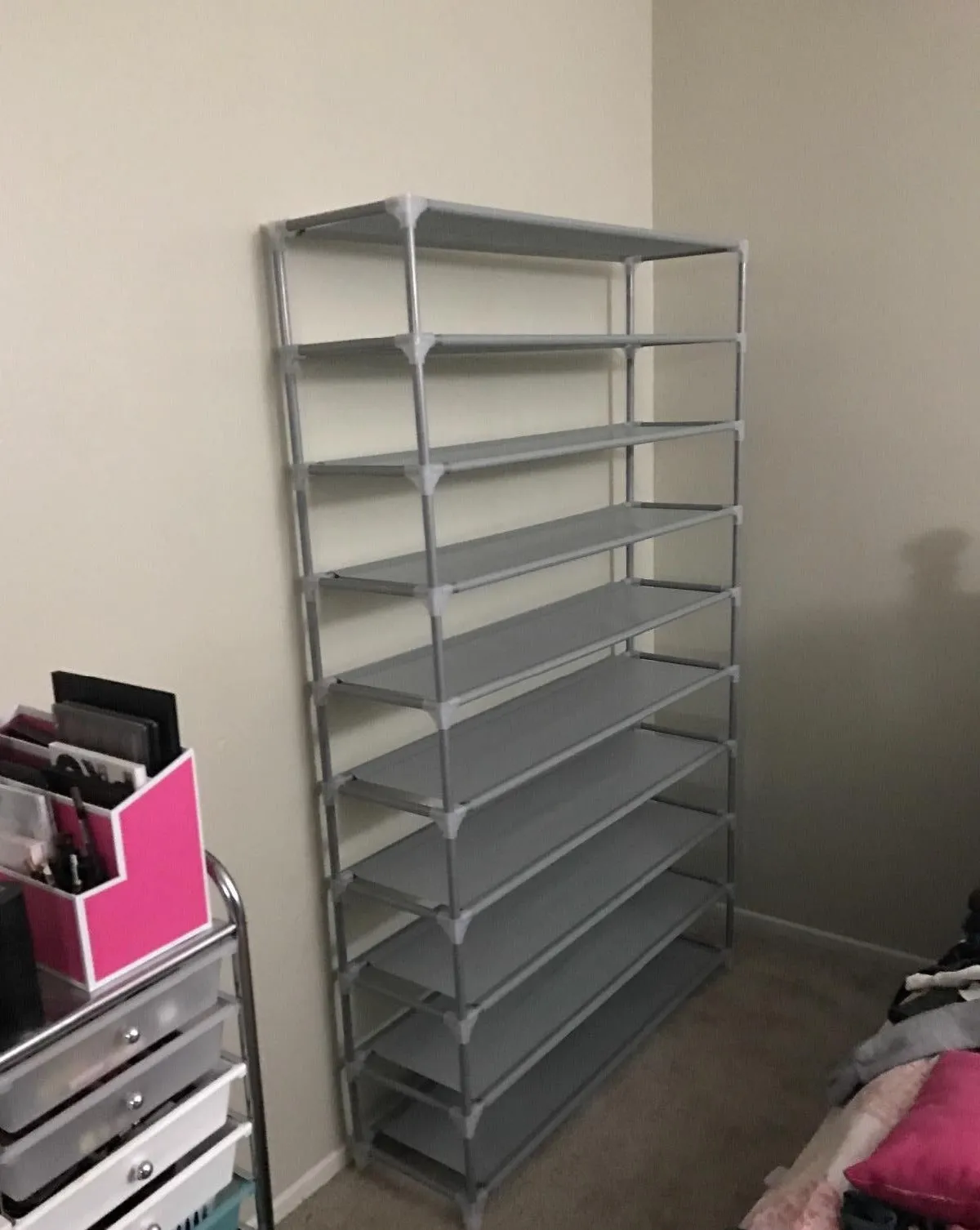 10-Tier Shoe Rack, Storage Storage Organizer, Holds up to 50 Pairs, Metal Frame, Non-Woven Fabric