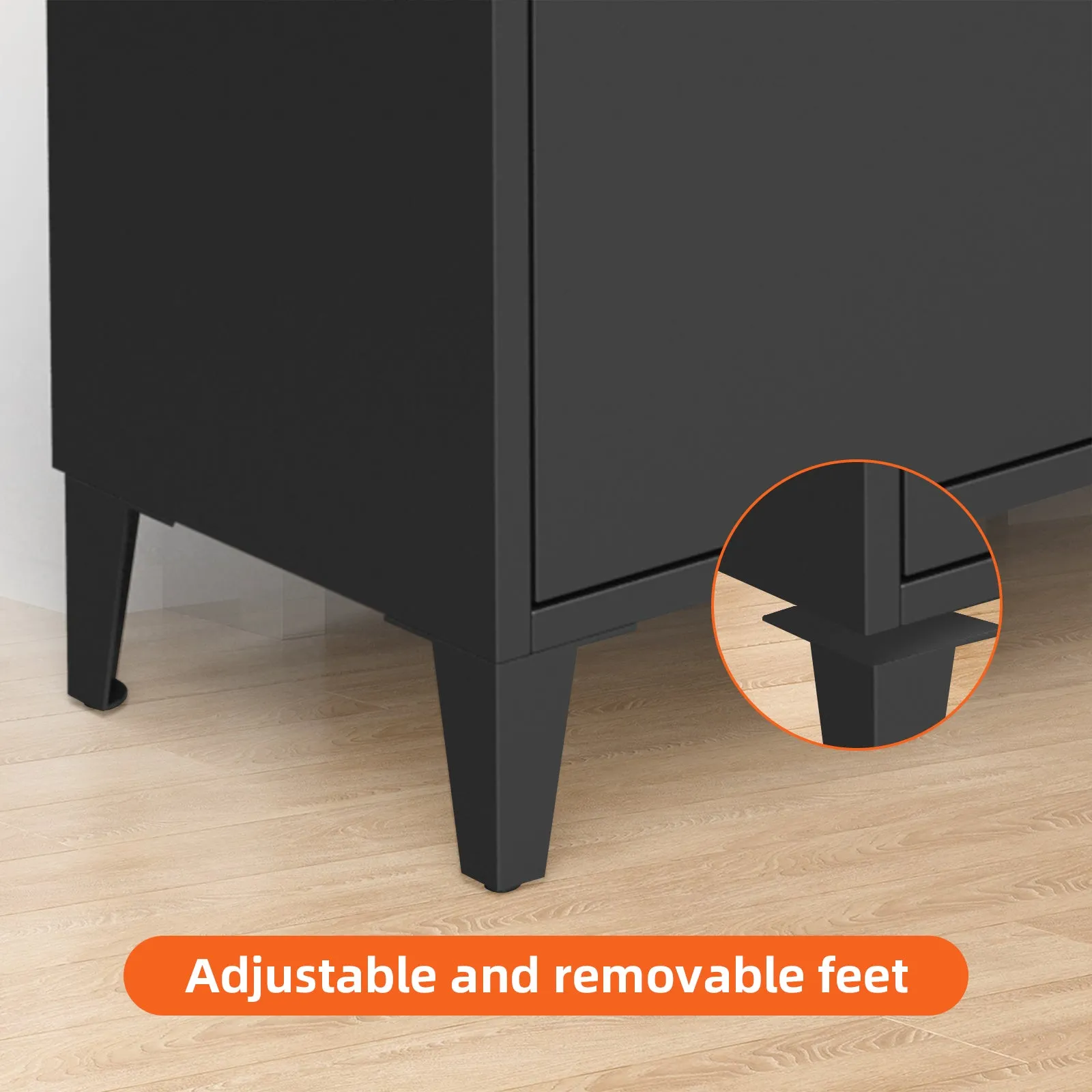 3 Drawer All Steel Shoe Cabinet – Eco-Friendly Freestanding Organizer with Adjustable Shelves & Locking Door