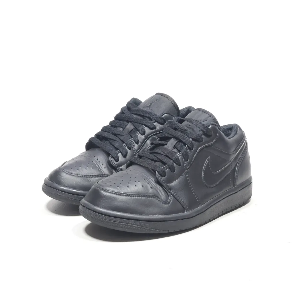 Air Jordan 1 Low Adult Low-Top Sneakers Leather Black Color For Men