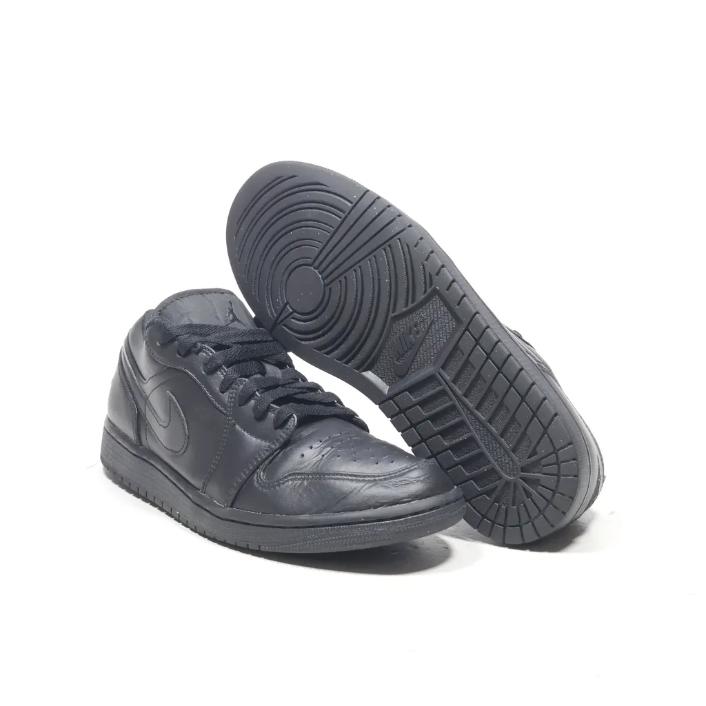 Air Jordan 1 Low Adult Low-Top Sneakers Leather Black Color For Men
