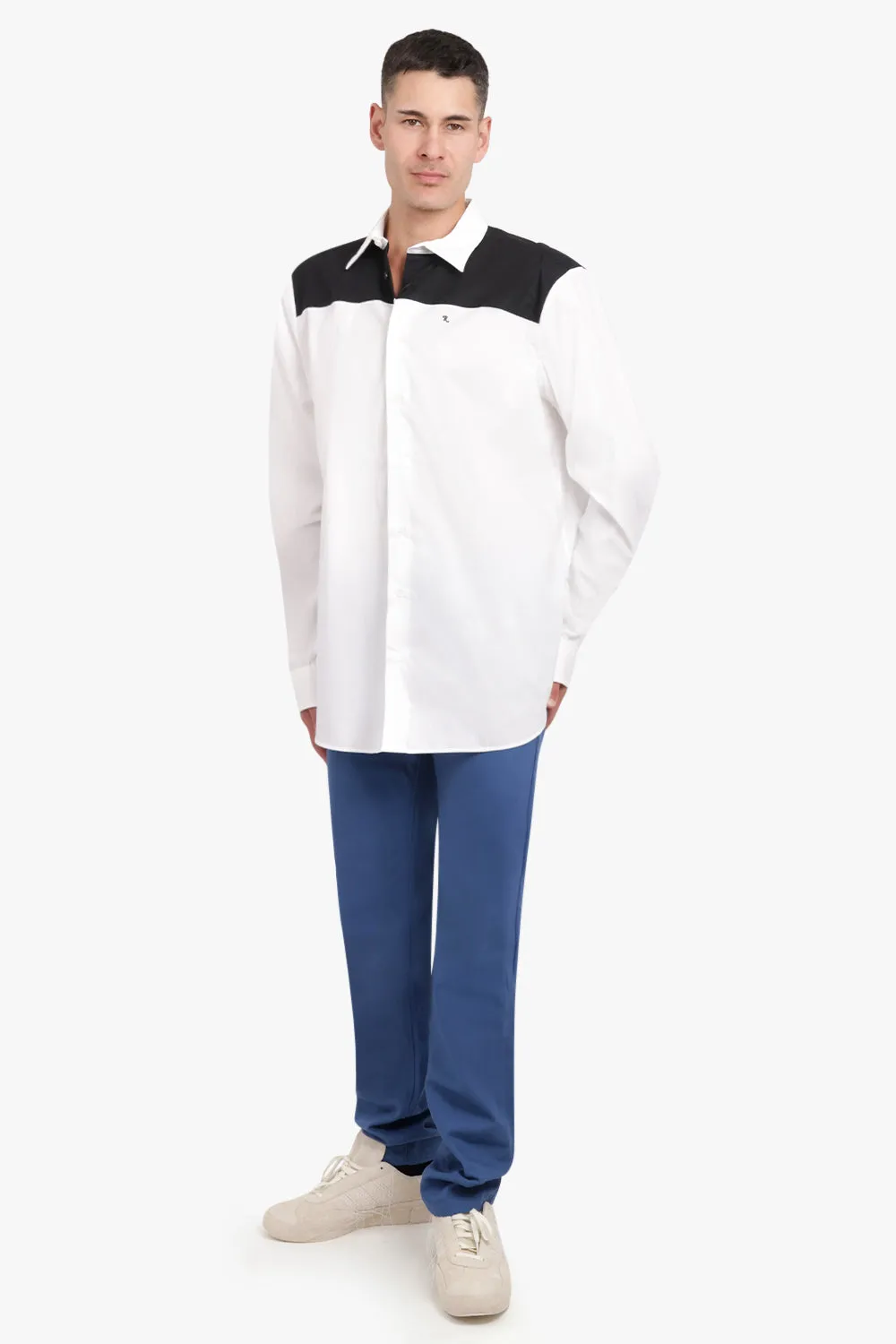 BICOLOUR AMERICANO SHIRT | WHITE/BLACK