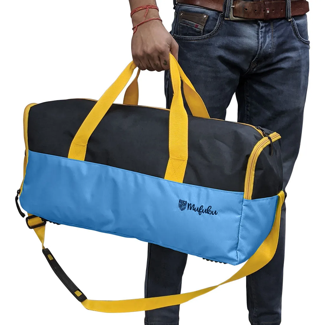 Buddys Duffle Gym Bag 32 Ltr - Blue & Black