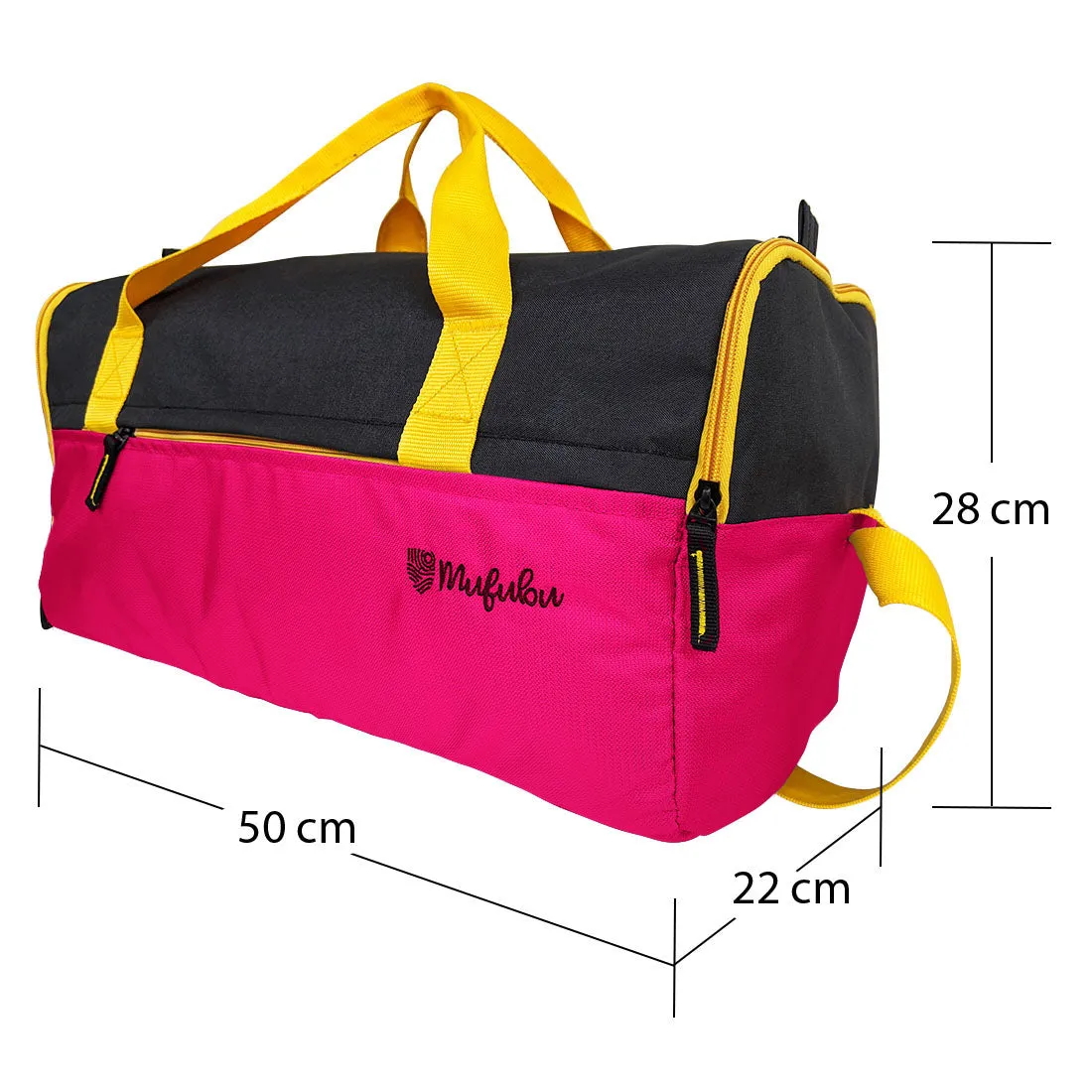 Buddys Duffle Gym Bag 32 Ltr - Pink & Black