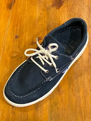 Christophe Auguin French Boat Shoe in Marine Navy