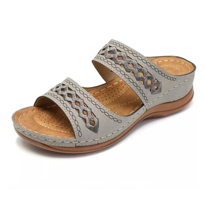 Cilool  With Arch  Support Women's Wedge Comfortable Platform Slippers