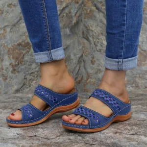 Cilool  With Arch  Support Women's Wedge Comfortable Platform Slippers