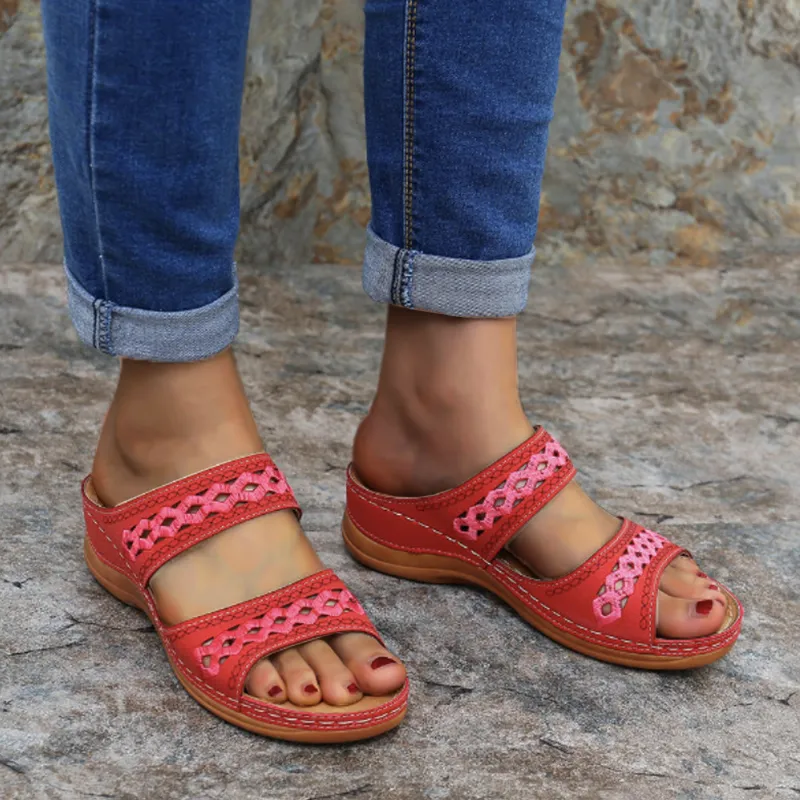 Cilool  With Arch  Support Women's Wedge Comfortable Platform Slippers
