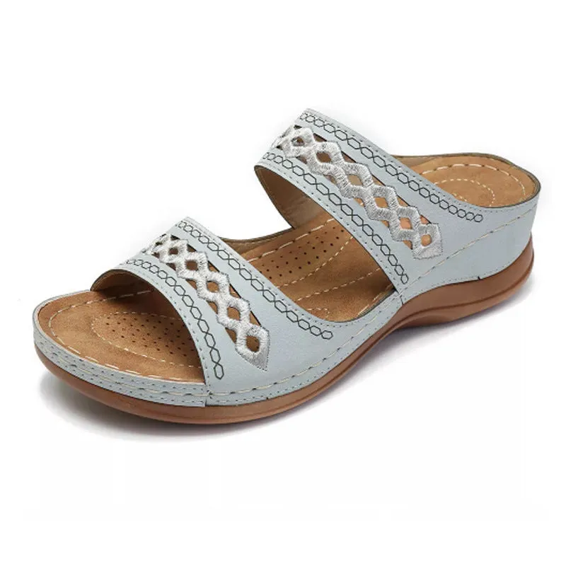 Cilool  With Arch  Support Women's Wedge Comfortable Platform Slippers