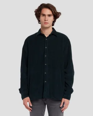 Corduroy Overshirt in Hunter Green