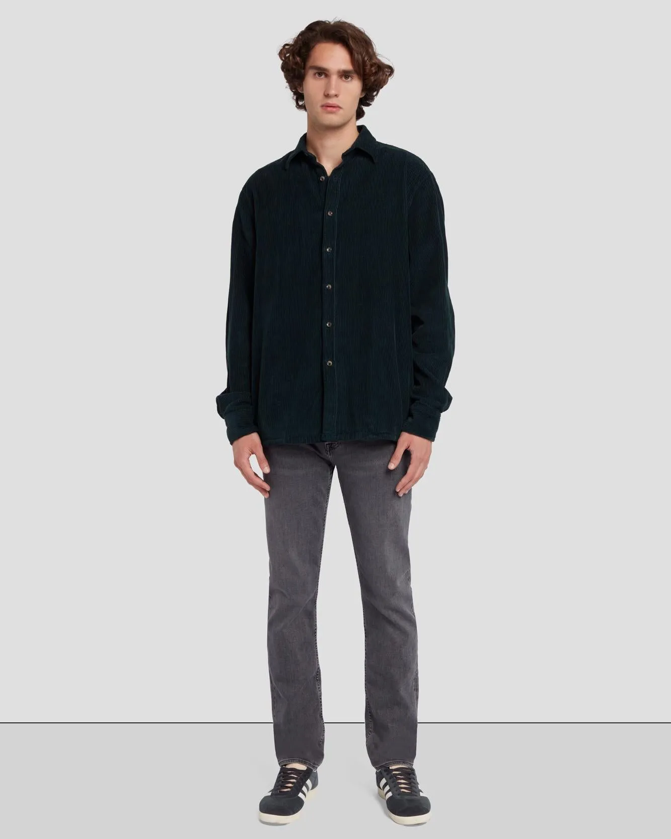 Corduroy Overshirt in Hunter Green