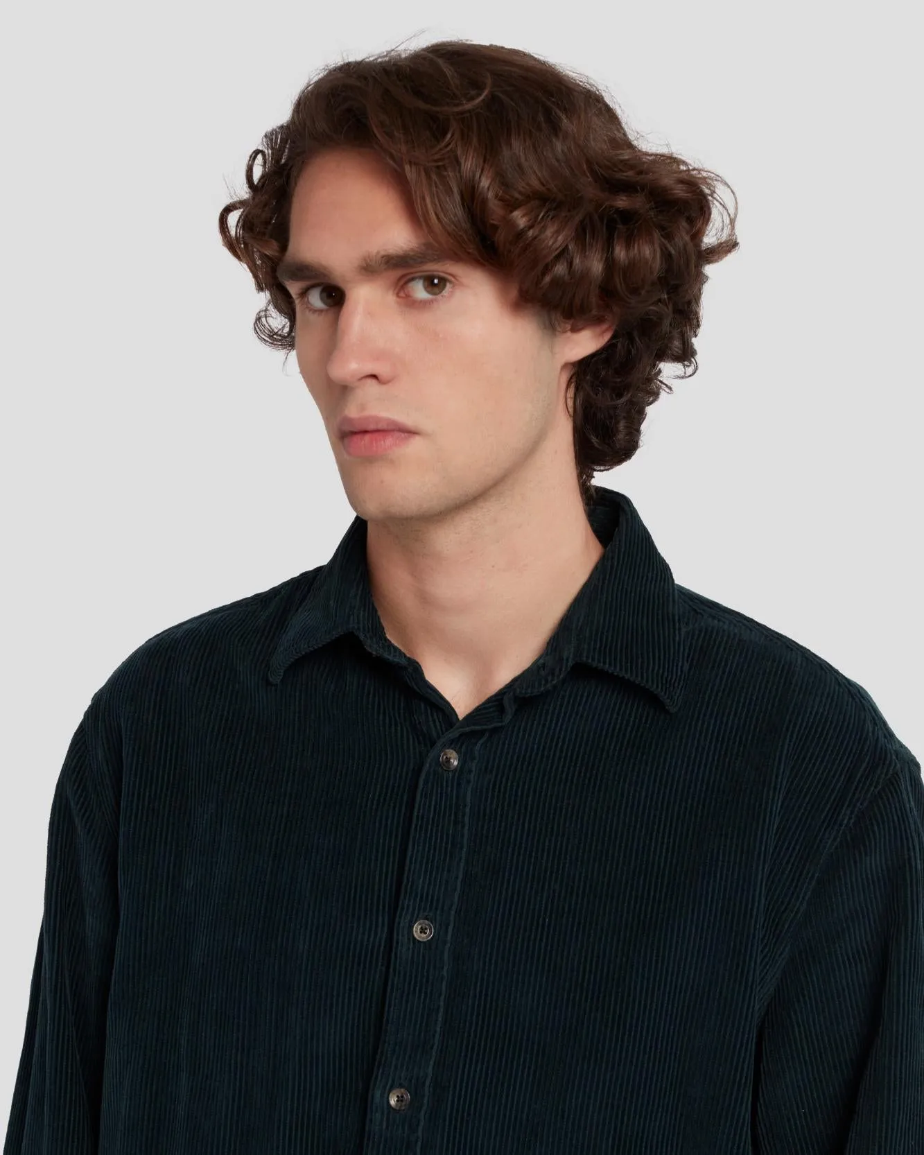Corduroy Overshirt in Hunter Green
