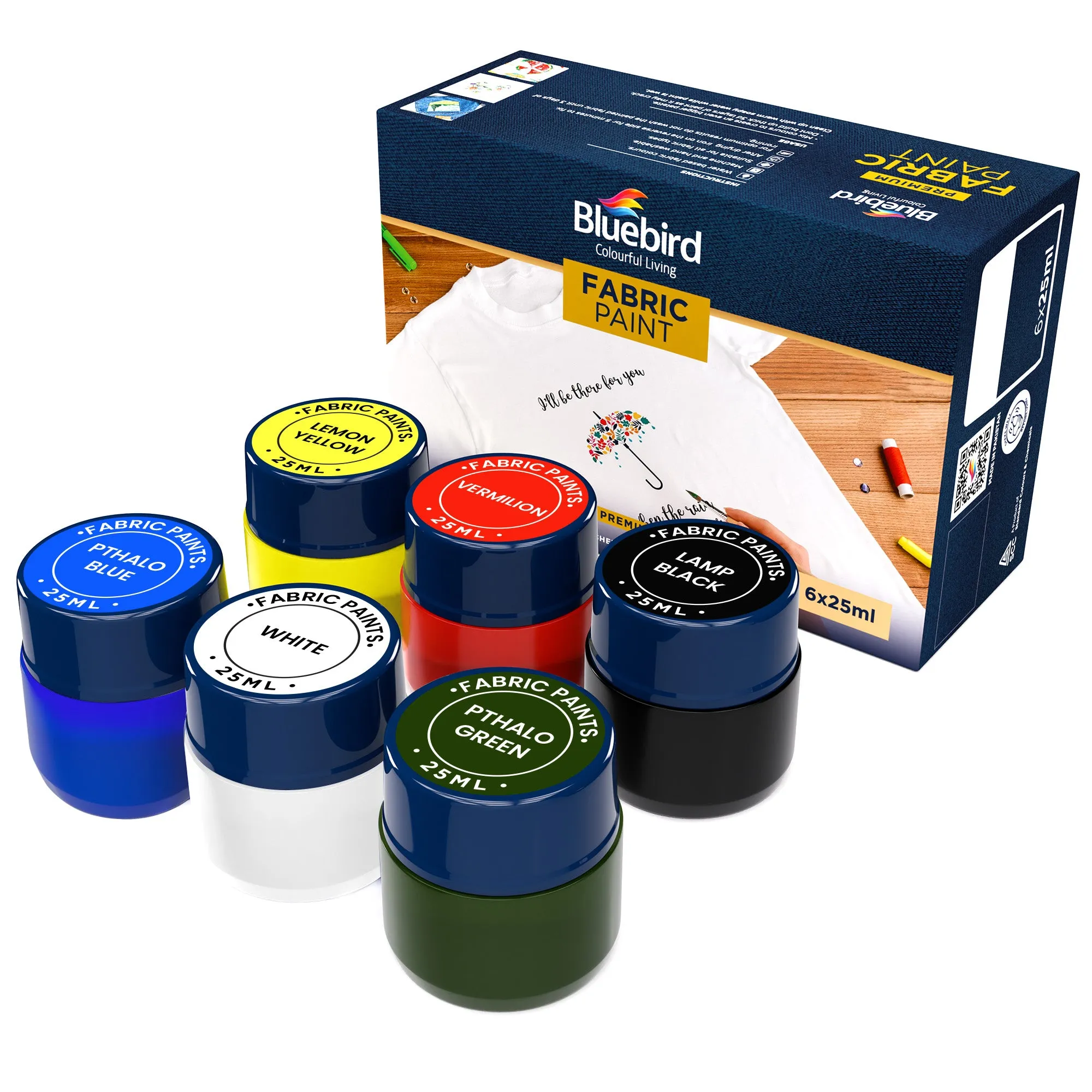 Fabric Paints - Primary Colors - 25 ML (Set of 6)