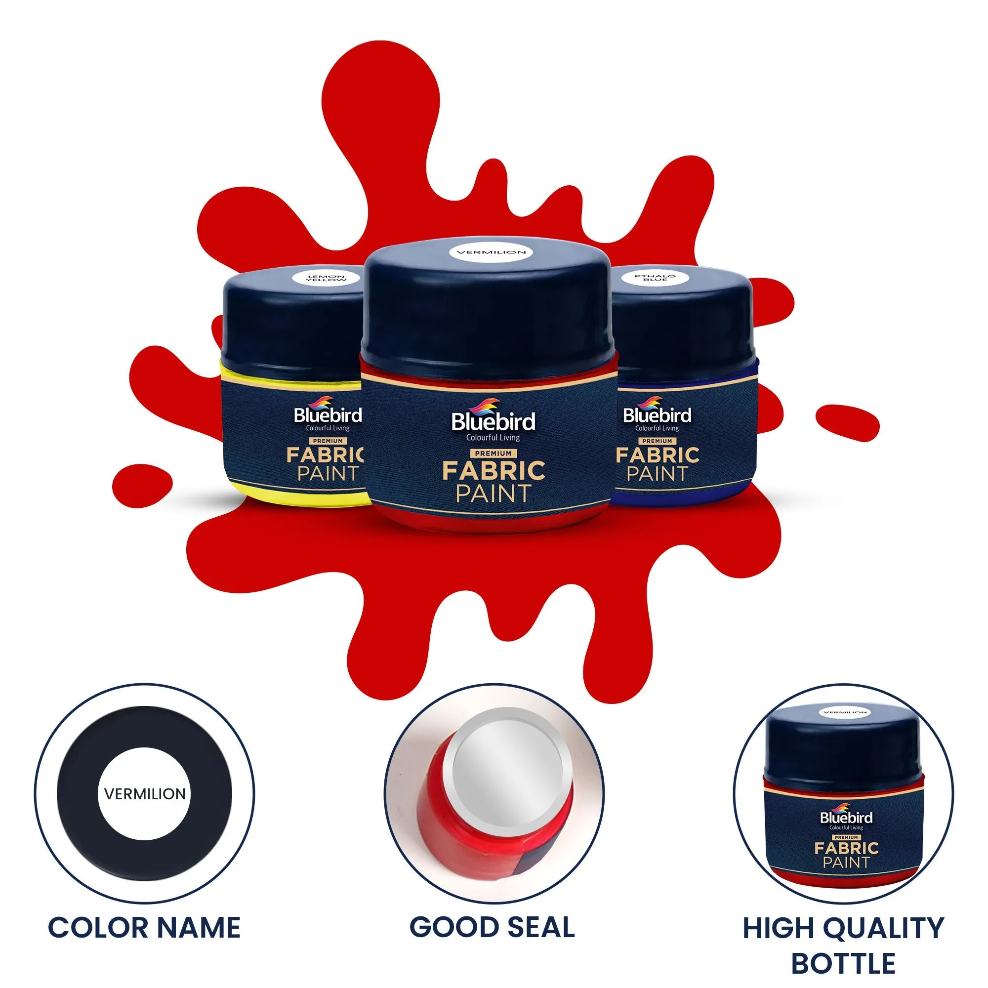 Fabric Paints - Primary Colors - 25 ML (Set of 6)