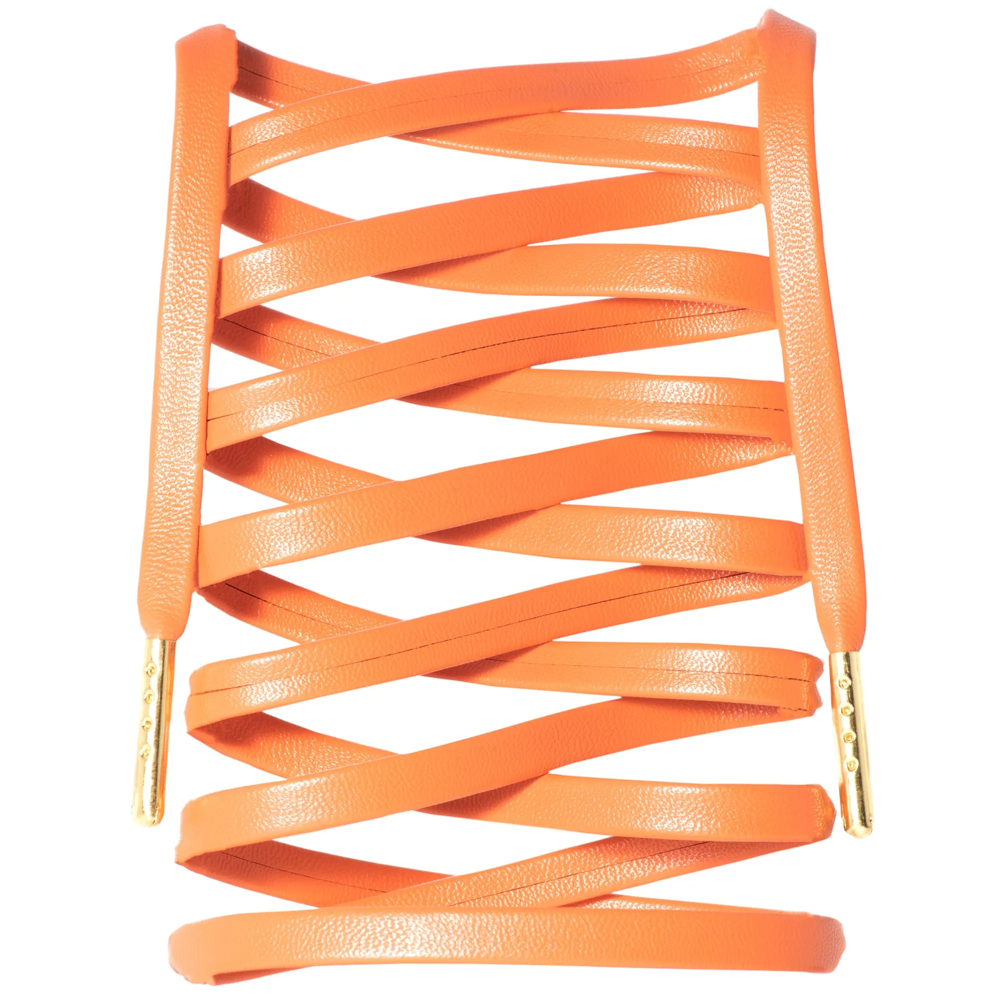 Flat Synthetic Leather Shoelaces w/ Gold Tips