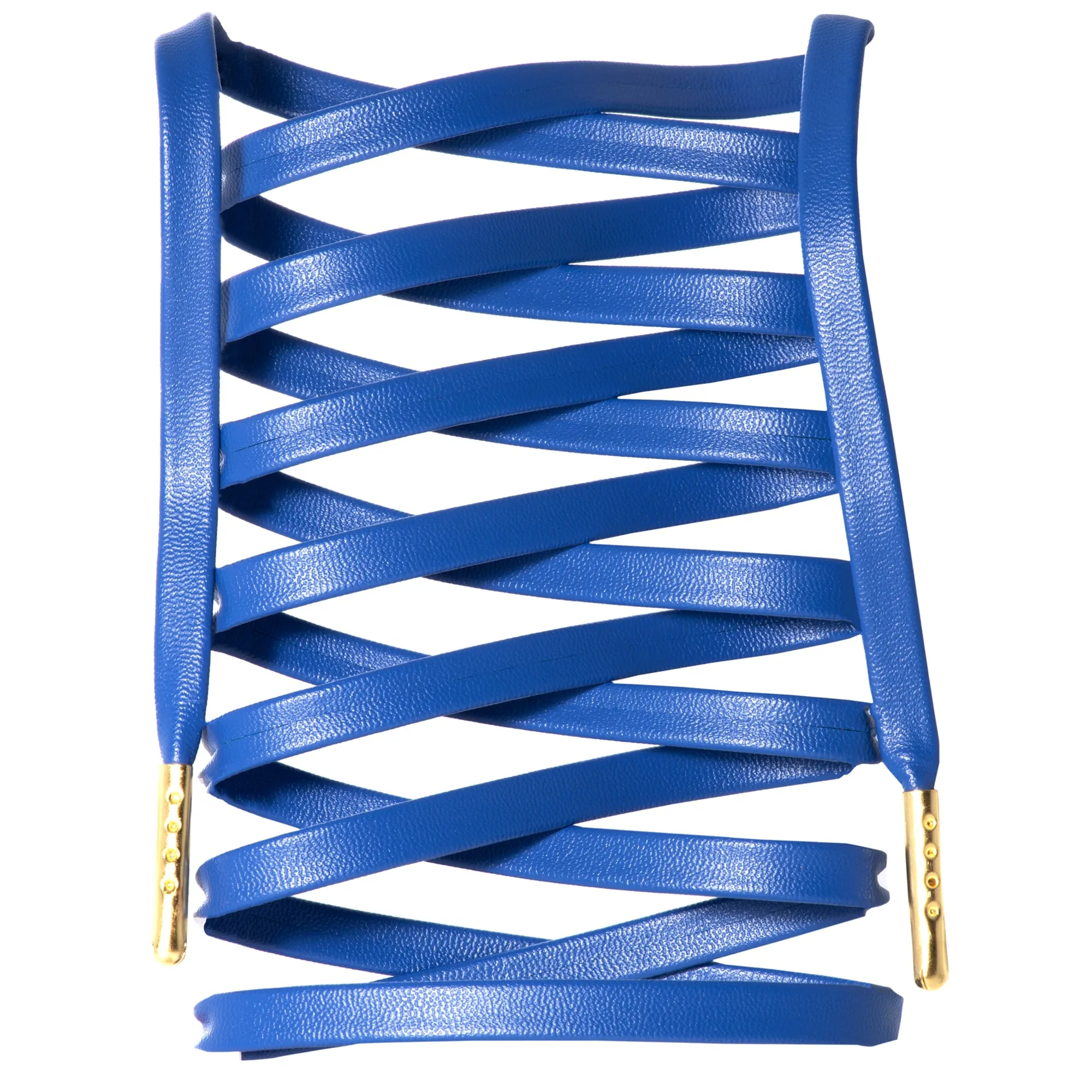Flat Synthetic Leather Shoelaces w/ Gold Tips