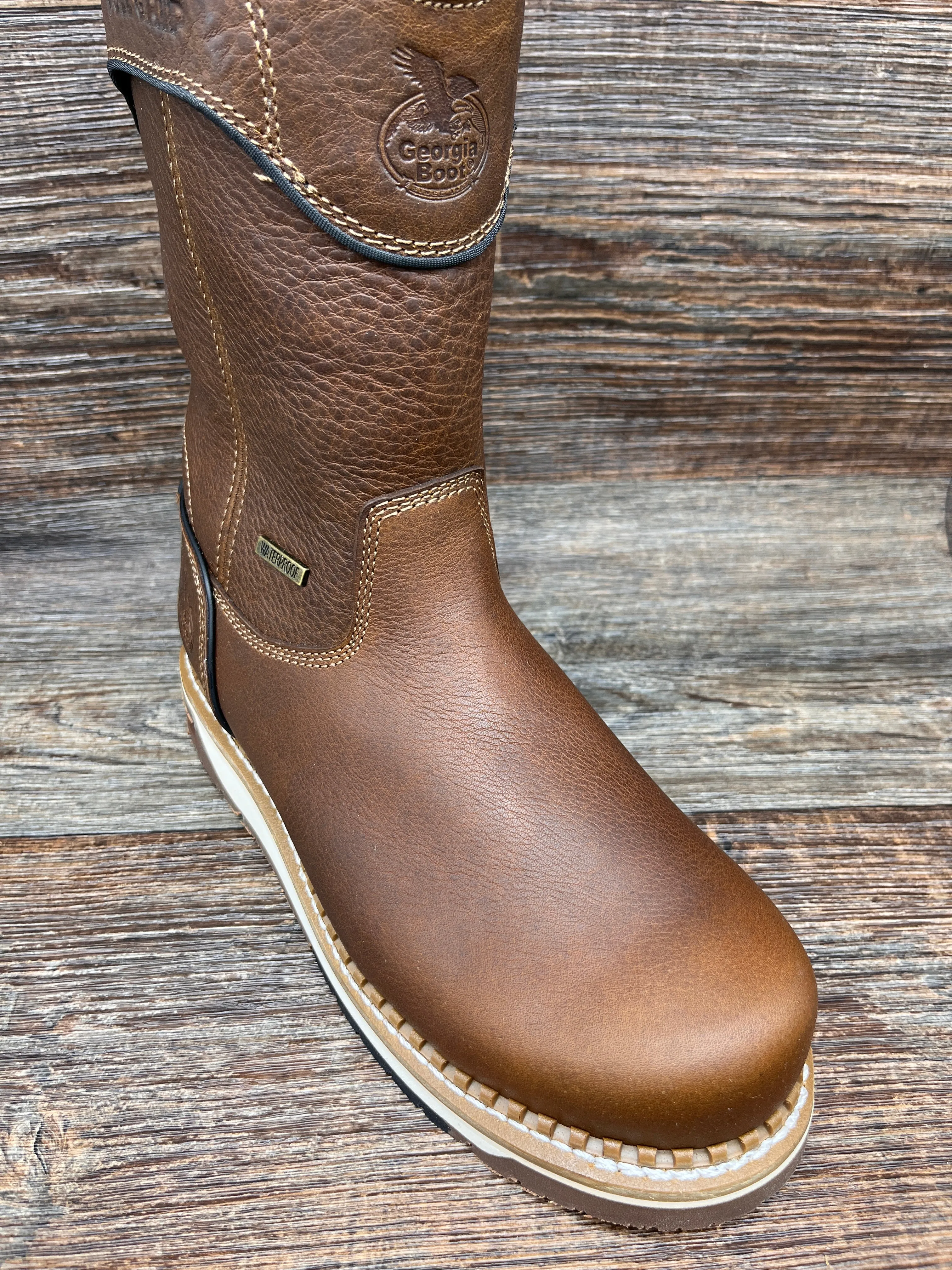 gb00517 Men's Waterproof Steel Toe Wedge Slip On Work Boot by Georgia