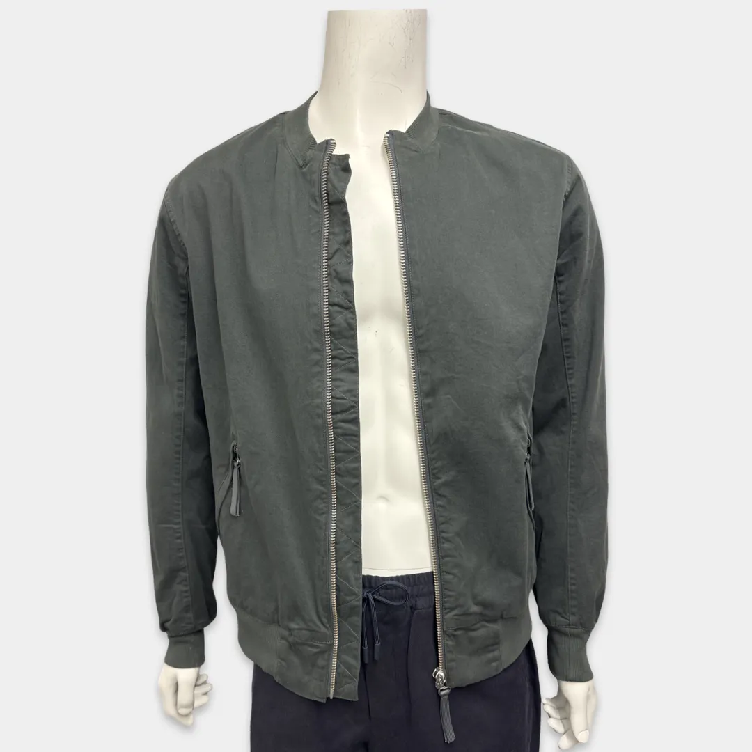 Helmut Lang Men's Olive Green Cotton Bomber Jacket