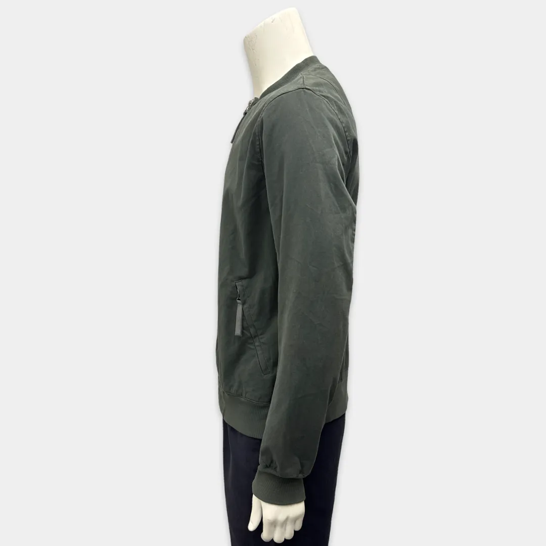 Helmut Lang Men's Olive Green Cotton Bomber Jacket