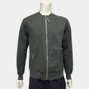 Helmut Lang Men's Olive Green Cotton Bomber Jacket