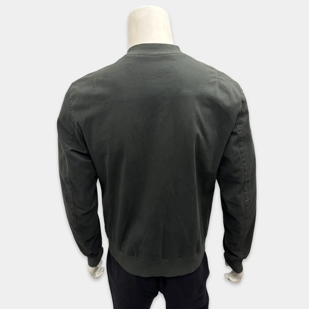 Helmut Lang Men's Olive Green Cotton Bomber Jacket