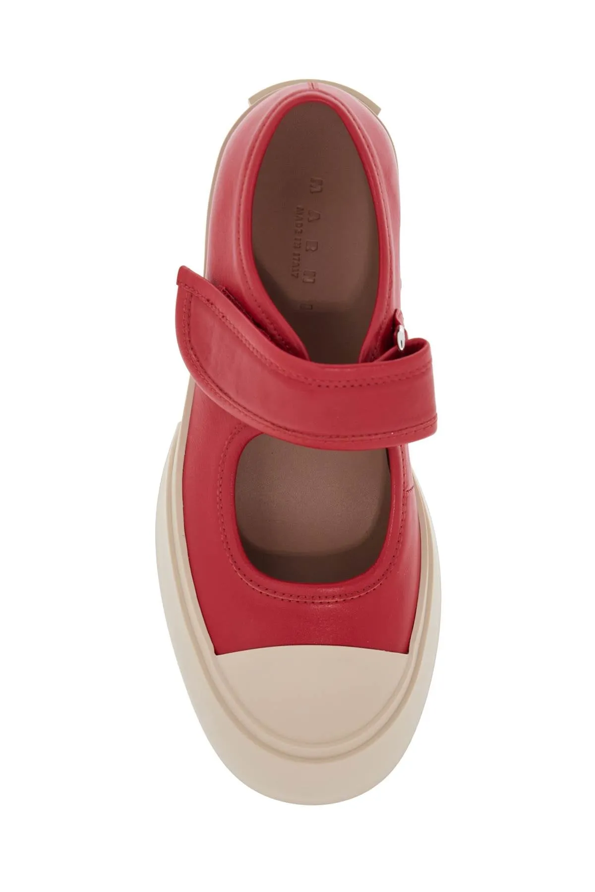 intense crimson calfskin sneakers with velcro closure