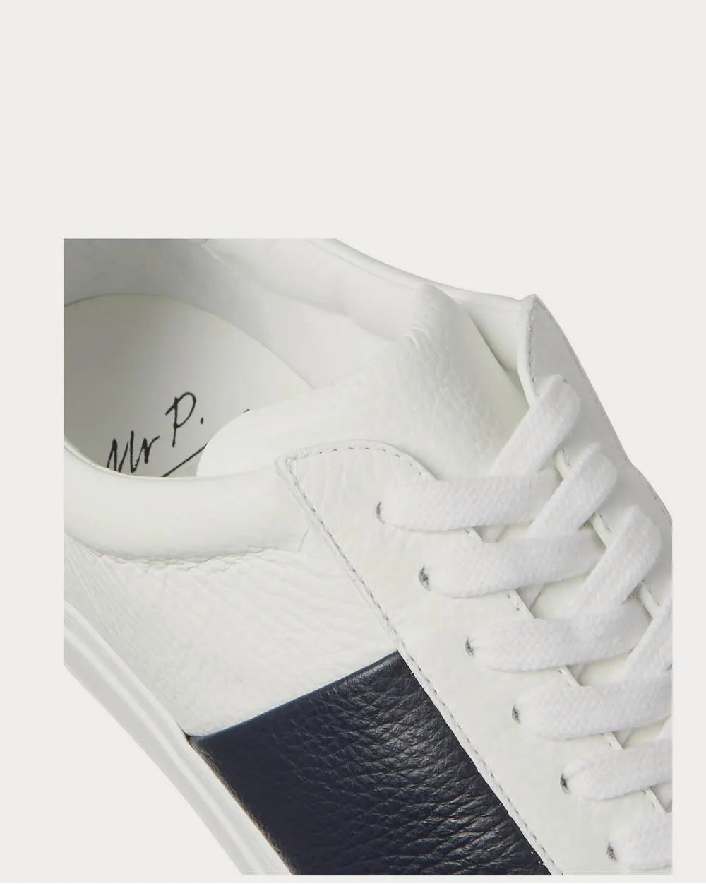 Larry Full-Grain Leather  White low top sneakers