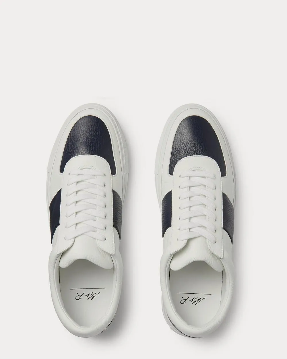 Larry Full-Grain Leather  White low top sneakers