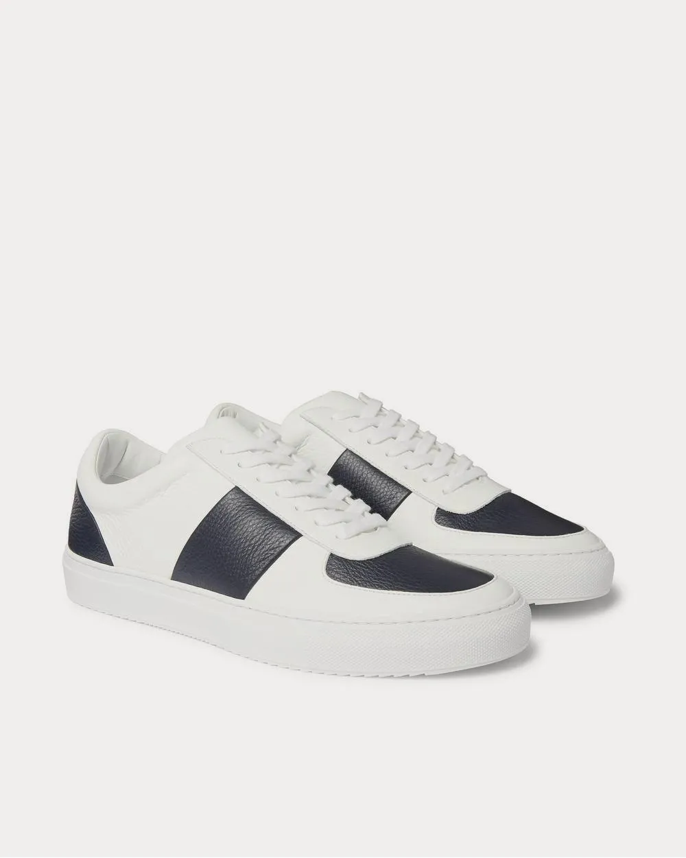 Larry Full-Grain Leather  White low top sneakers