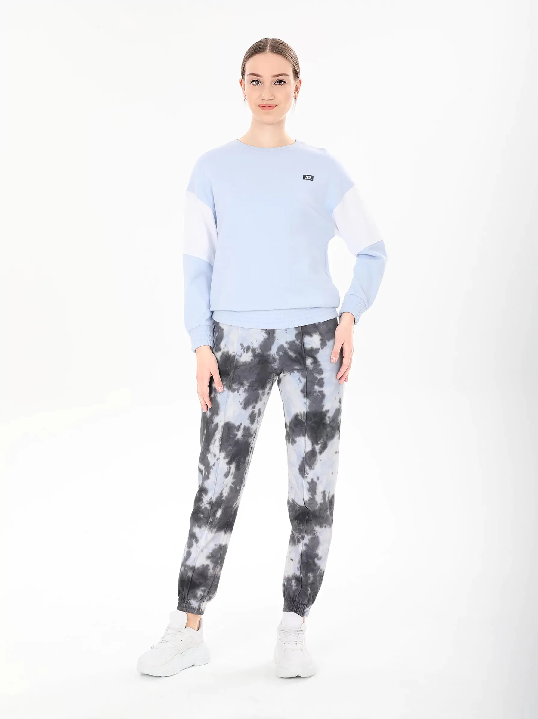 Light Blue Sleeve Panel Sweatshirt