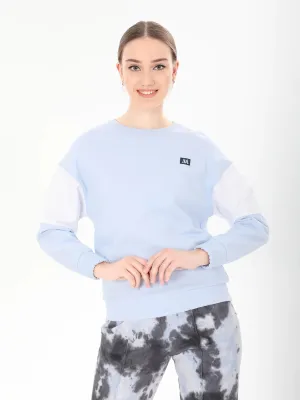 Light Blue Sleeve Panel Sweatshirt