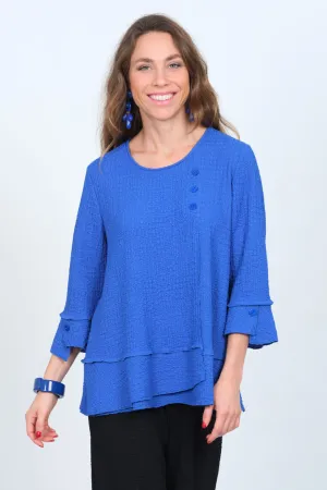 LIOR Women's Round Neck Tunic Blouse 3/4 Sleeves Side Pockets- "Kane"