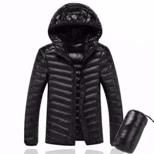 Men Hooded ultraLight White Duck Down