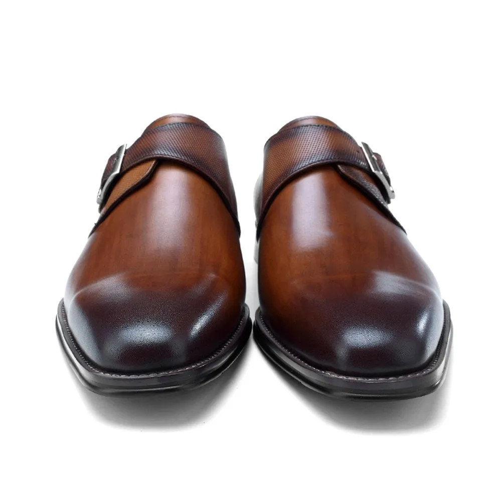 Men Pointed Toe Monk Strap  Oxford Shoes