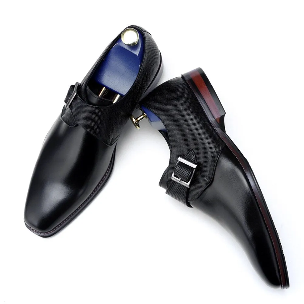 Men Pointed Toe Monk Strap  Oxford Shoes