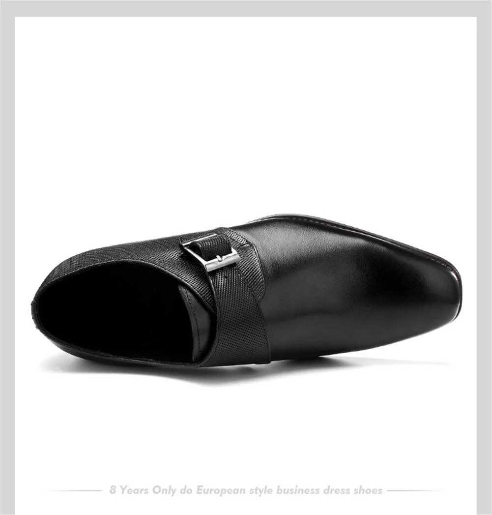 Men Pointed Toe Monk Strap  Oxford Shoes