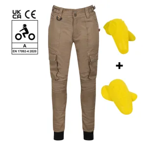 MotoGirl Lara Cargo Trousers Biege