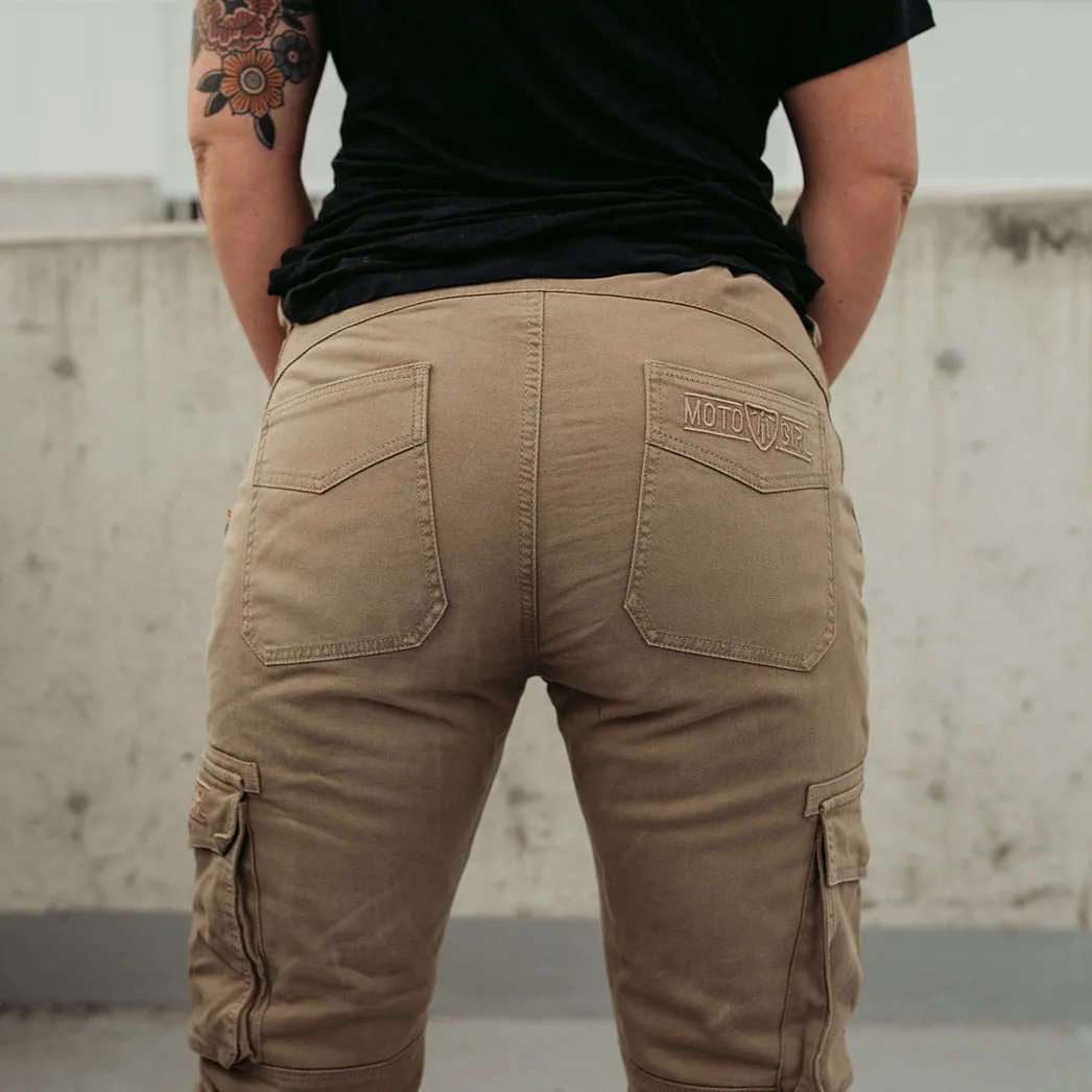 MotoGirl Lara Cargo Trousers Biege
