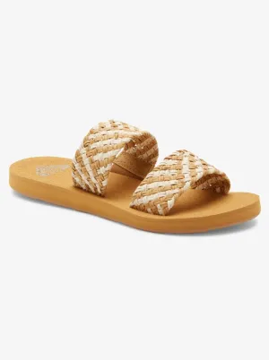 Roxy "Porto II" Women's Slide Sandals - Natural