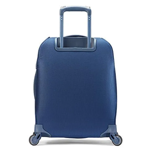 Samsonite Flexis Expandable Softside Carry On Luggage With Spinner Wheels, 19 Inch, Carbon Blue