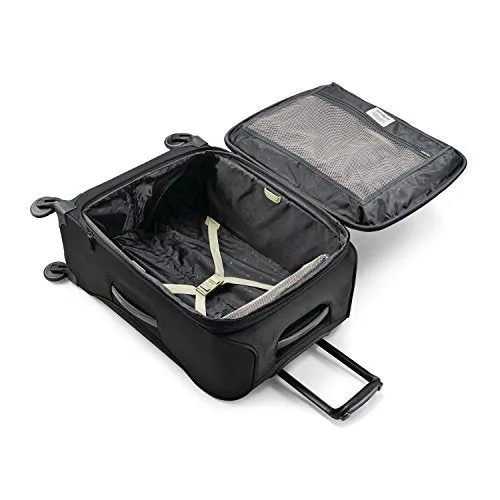 Samsonite Flexis Expandable Softside Checked Luggage With Spinner Wheels, 30 Inch, Jet Black