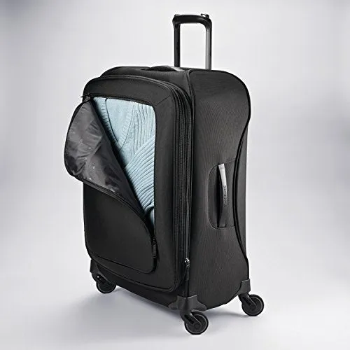 Samsonite Flexis Expandable Softside Checked Luggage With Spinner Wheels, 30 Inch, Jet Black