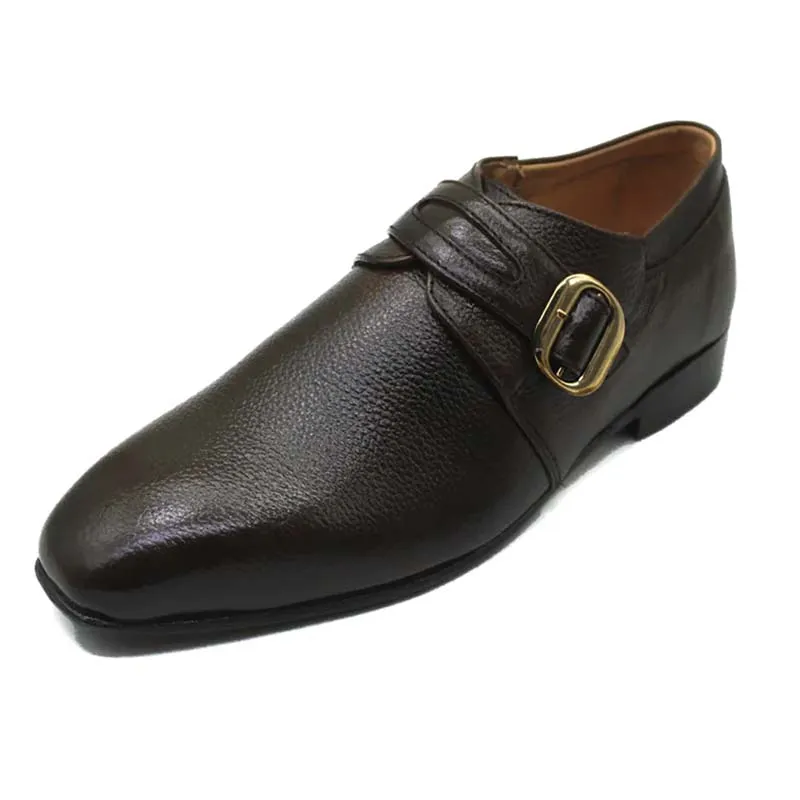Single Monk Strap Leather Shoes
