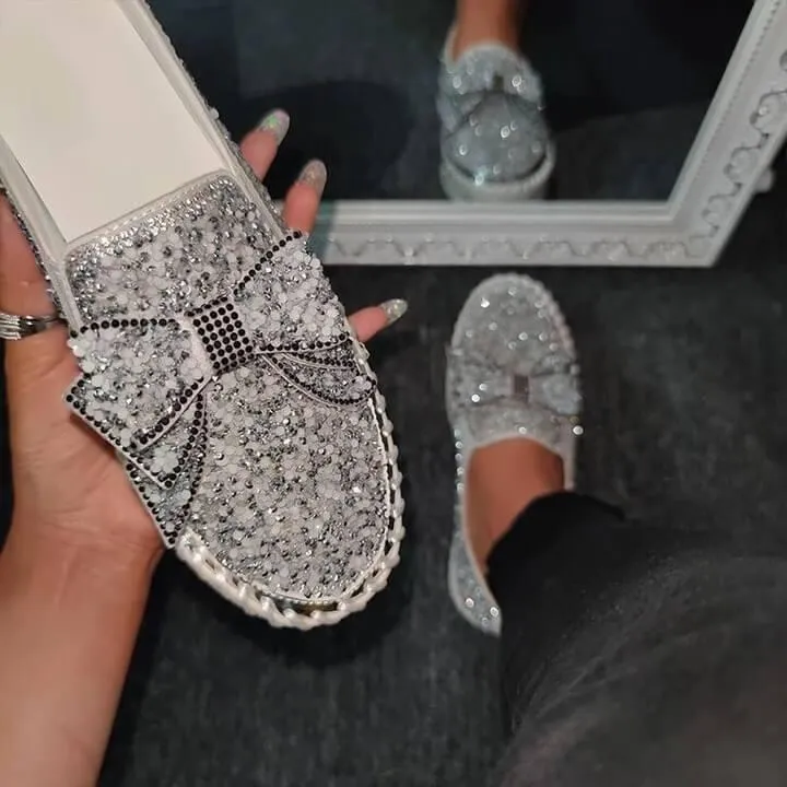 Sparkly Sneakers for Women With Cute Bowknot