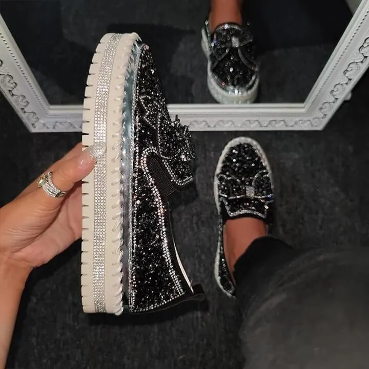 Sparkly Sneakers for Women With Cute Bowknot