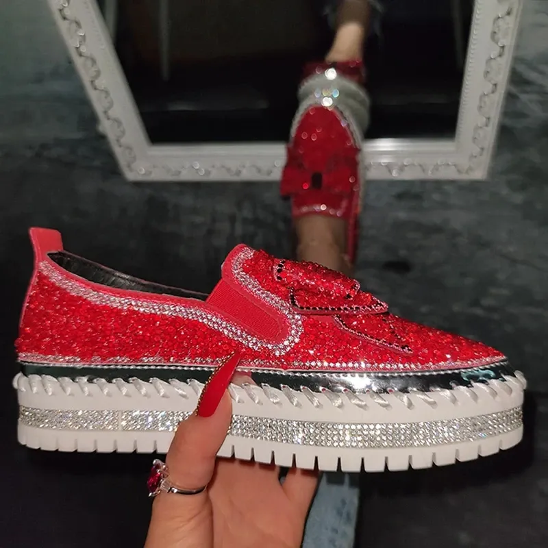 Sparkly Sneakers for Women With Cute Bowknot