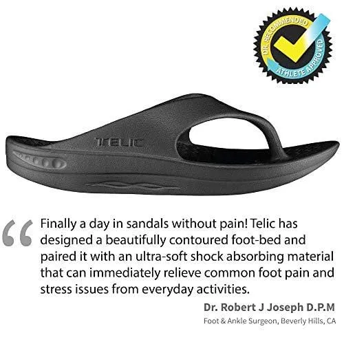Telic Energy Flip Flop - Comfort Sandals for Men and Women, Midnight Black, S (Women's 8)
