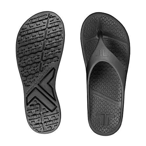 Telic Energy Flip Flop - Comfort Sandals for Men and Women, Midnight Black, S (Women's 8)